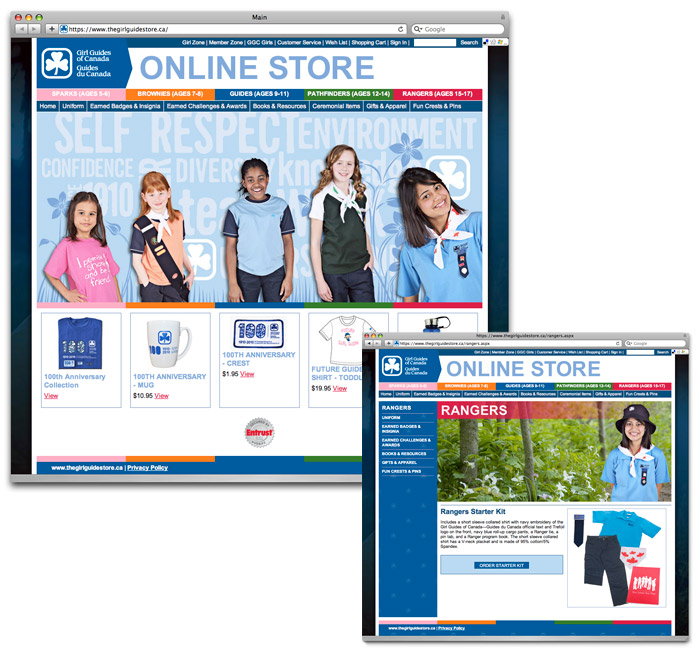 Girl Guides Canada E-Commerce Website Design