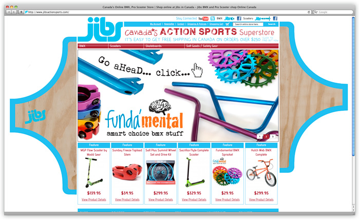 Jibs Action Sports E-Commerce Website Design